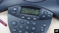 A typical read-out of an incoming caller’s name on a desk phone.