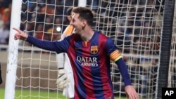 Lionel Messi portant le mallot du Barca.