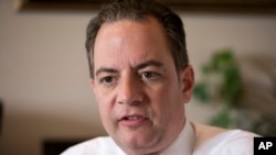 FILE - Former White House Chief of Staff Reince Priebus "was happy to answer" all questions asked of him by special counsel Robert Mueller's team, Priebus' attorney says.