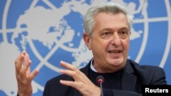 U.N. High Commissioner for Refugees Filippo Grandi attends a news conference at the U.N. in Geneva, Switzerland, Oct. 8, 2021.