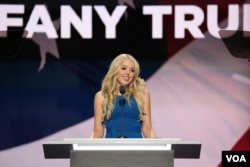 Tiffany Trump delivers a speech at the Republican National Convention in Cleveland, Ohio, July 19, 2016. (Photo: Ali Shaker / VOA )