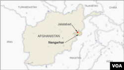 Peta yang menunjukkan letak provinsi Nangarhar di Afghanistan. (Foto: VOA)