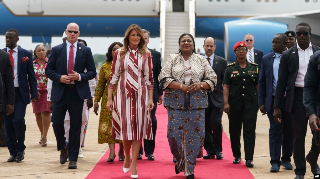 Melania Trump arrive au Ghana pour sa première visite en Afrique