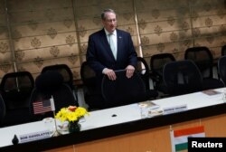 U.S. House Judiciary Committee chairman Bob Goodlatte waits for the India's Minister of Law and Information and Technology Ravi Shankar (not pictured) to arrive before start of their meeting in new Delhi, India, Feb. 21, 2017.