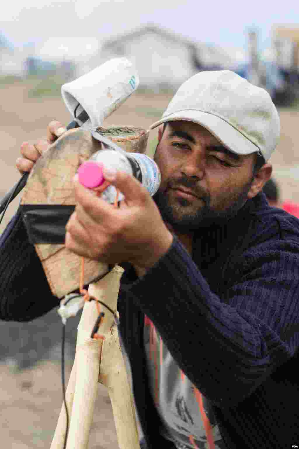 Bassil Yatakan is the crew’s cameraman (J. Owens/VOA).