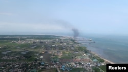 Vue aérienne de la ville pétrolière de Port Harcourt, dans la région du Delta, Nigéria, 1er août 2018.