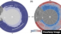 Esta imagen, que muestra a teóricos del hemisferio norte de Marte, es el resultado de un estudio en el que participaron investigadores del Laboratorio de Propulsión a Chorro de la NASA y el Instituto de Ciencias Planetarias en Tucson, Arizona.