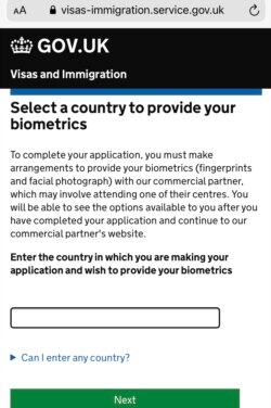 申请英国国民海外签证的网站 （网页截屏）