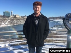 Rylee Cupp poses for a photo on the US side of Niagara Falls on March 4, 2018.