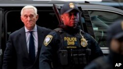 Former campaign adviser for President Donald Trump, Roger Stone arrives at Federal Court, Jan. 29, 2019, in Washington