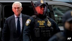 Former campaign adviser for President Donald Trump, Roger Stone arrives at Federal Court, Tuesday, Jan. 29, 2019, in Washington