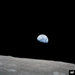 View of Earth as photographed by the Apollo 8 astronauts on their return trip from the moon in December 1968.
