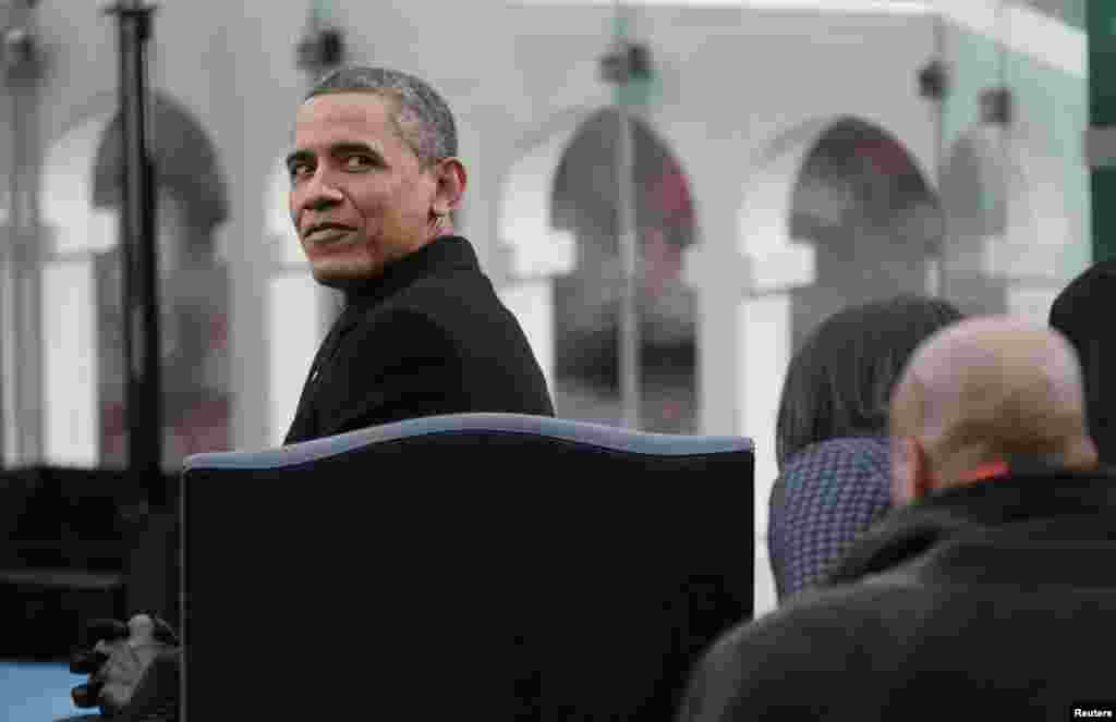U.S. President Barack Obama is seen during his second presidential inauguration on the West Front of the U.S. Capitol January 21, 2013 in Washington