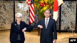 美國常務副國務卿謝爾曼與日本副外相森健良舉行會晤。（2021年7月21日）