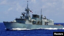 加拿大海軍護衛艦“里賈納”號（HMCS Regina）(資料照 路透社）