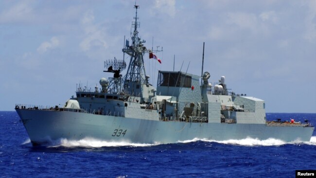 加拿大海军护卫舰“里贾纳”号（HMCS Regina）(资料照 路透社）