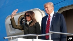 Predsjednik Donald Trump i prva dama Melania Trump stigli u Škotsku, 13. juli 2018.