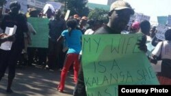 Protesters staged a peaceful demonstration in Bulawayo against President Robert Mugabe's remarks on the Kalanga tribe.