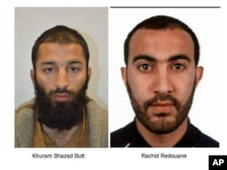 This undated handout photo provided by the Metropolitan Police shows Khuram Shazad Butt and Rachid Redouane.