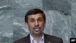 Iran's President Mahmoud Ahmadinejad addresses the 66th United Nations General Assembly at the U.N. headquarters in New York, September 22, 2011.
