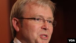 Menteri Luar Negeri Australia Kevin Rudd (foto: dok) mendukung upaya untuk mencapai perdamaian di Timur Tengah.