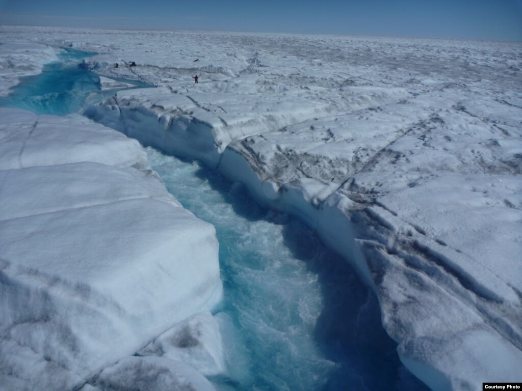 Meltwater at the Top of the Greenland Ice. On the Edge Sea Level. Meltwater bog. Sea Level — on the Edge 1978.