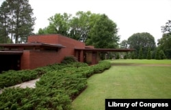 The Rosenbaum House, built in Florence, Alabama, in 1939, is the only structure designed by Frank Lloyd Wright in the state. (Photo by Carol Highsmith)