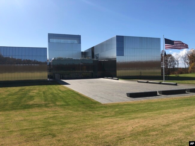 The National Museum of the United States Army is pictured on Tuesday, Nov. 10, 2020, in Fort Belvoir, Va. The museum opens Wednesday, Nov. 11 after more than a decade of planning and fundraising. (AP Photo/Matthew Barakat)