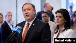 ABD Dışişleri Bakanı Mike Pompeo ve ABD'nin BM Daimi Temsilcisi Nikki Haley