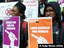 Kekerasan terhadap jurnalis di Indonesia meningkat menjadi 44 kasus di tahun 2015 dari sebelumnya 40 kasus di tahun 2014. (Foto: VOA/R.Teja Wulan).