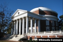 The Rotunda, designed by Thomas Jefferson, is the centerpiece of the University of Virginia grounds. The part of campus designed by Jefferson is a UNESCO World Heritage Site.