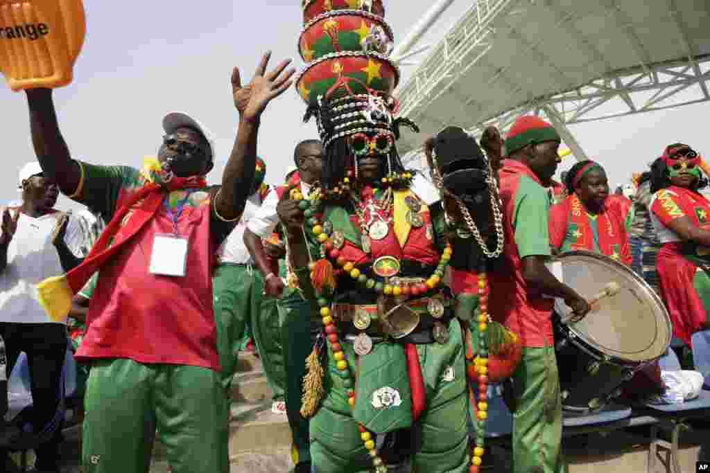 Les fans du Burkina Faso lors, d&#39;un match contre la Tunisie au Stade de l&#39;Amitié, à Libreville, le 28 janvier 2017.