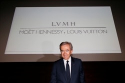 Chairman and CEO of Luxury goods group LVMH Bernard Arnault leaves after a news conference, to announce a deal to simplify Christian Dior business structure, in Paris, France, April 25, 2017.