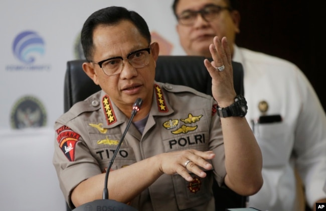 Mendagri Tito Karnavian ketika masih menjabat sebagai Kapolri. (Foto: AP)