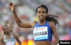 L'Éthiopienne Genzebe Dibaba, à Lausanne, en Suisse, le 25 août 2016.