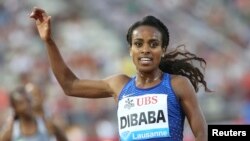 L'Éthiopienne Genzebe Dibaba, à Lausanne, en Suisse, le 25 août 2016.