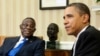Audiencia na Casa Branca dos presidentes Barack Obama e John Atta Mills do Gana