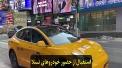 استقبال از حضور خودروهای تسلا در ناوگان تاکسی‌های زردرنگ ابر شهر نیویورک در آمریکا