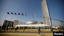 A general view shows the headquarters of the African Union (AU) building in Ethiopia's capital Addis Ababa, Jan. 29, 2017. 