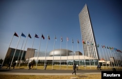 A general view shows the headquarters of the African Union (AU) building in Ethiopia's capital Addis Ababa, Jan. 29, 2017.
