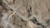 Planet Lab提供的卫星图像显示的中印边界冲突后的印中实控线附近拉达克地区加勒万河谷地带。