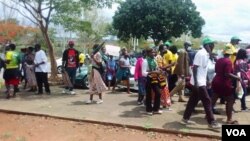 Zanu PF protesters challenging the party's electoral process in Mashonaland West.