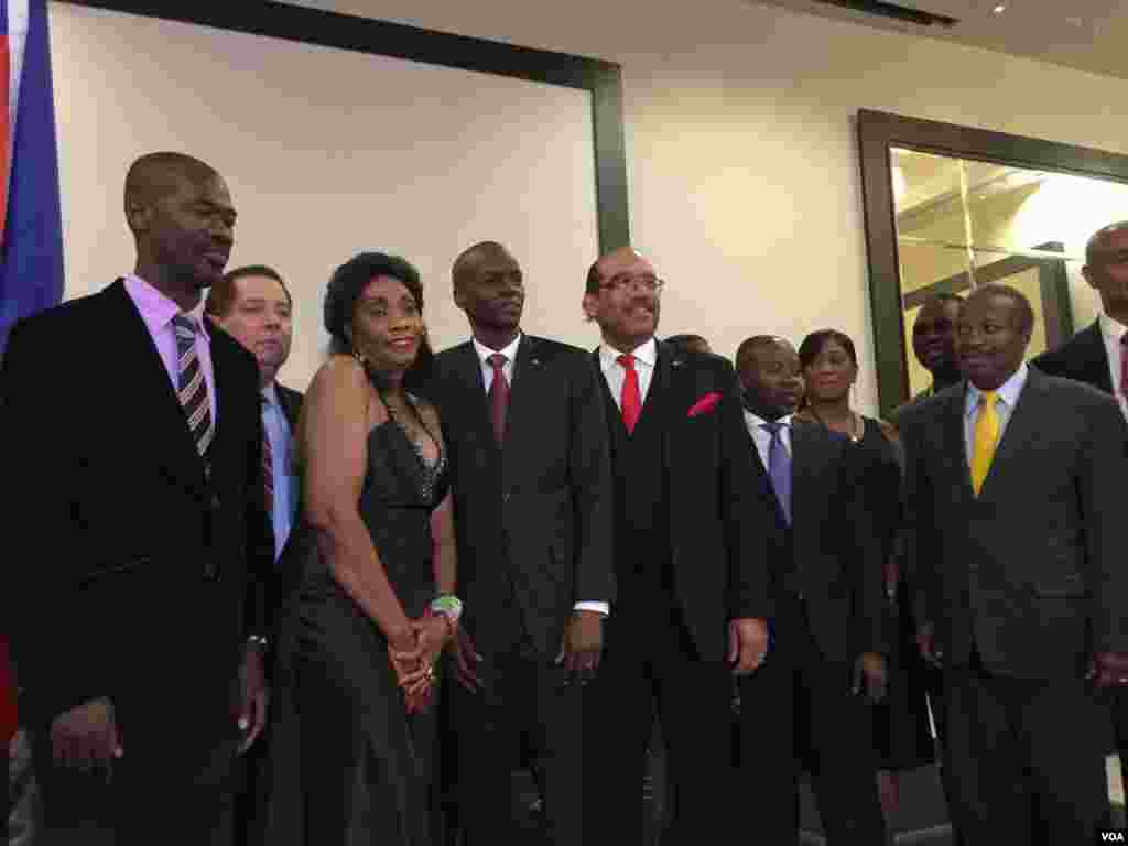 Haiti's President-elect Jovenel Moise (4th from Left) attends a party in his honor hosted by the Haitian diaspora in Port-au-Prince, Haiti. (Photo: VOA Creole Service) 
