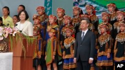 台灣原住民排灣族兒童組成的希望合唱團在520總統就職典禮上領唱國歌。