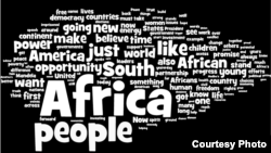 The most frequently used words and phrases in President Obama's speech in Cape Town on June 30, 2013. Courtesy of wordle.net