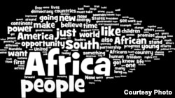 The most frequently used words and phrases in President Obama's speech in Cape Town on June 30, 2013. Courtesy of wordle.net