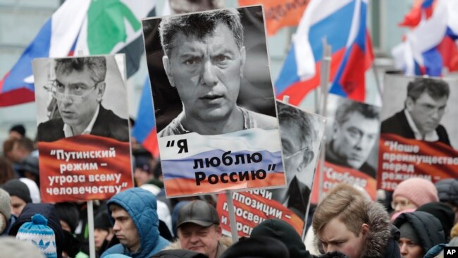 Russia Nemtsov demonstration Moscow Russia February 24, 2019