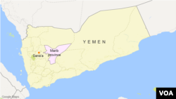 Map of Marib province, Yemen.