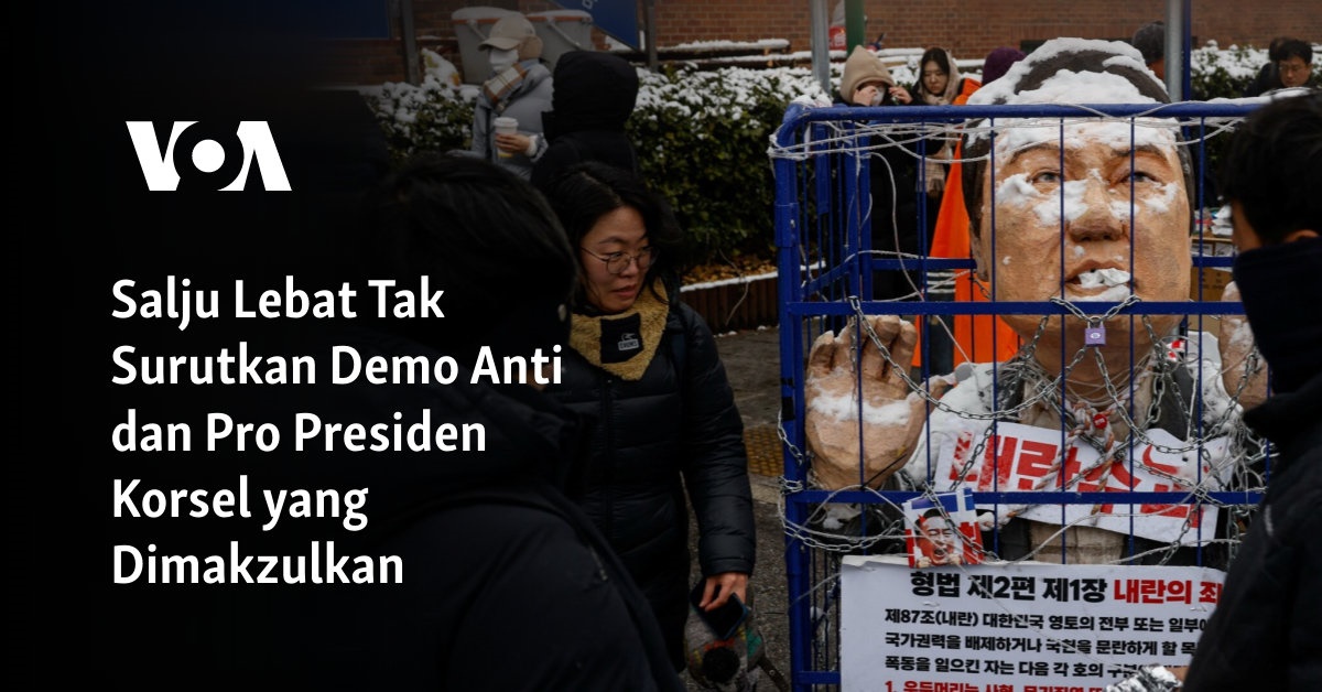 Salju Lebat Tak Surutkan Demo Anti dan Pro Presiden Korsel yang Dimakzulkan