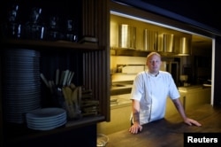 Chef Christopher Haatuft poses at his restaurant Lysverket in Bergen, Norway, July 30, 2018.
